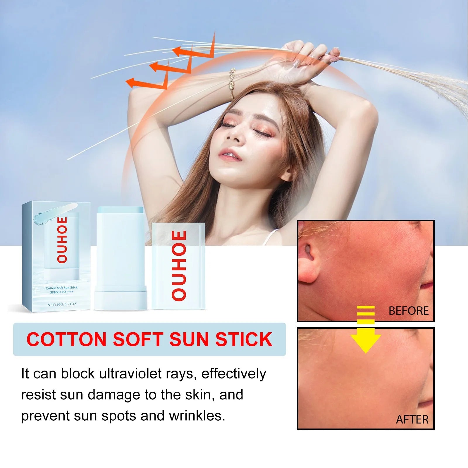 Sunscreen Stick Matte Sun Stick Refreshing Anti-UV Refreshing